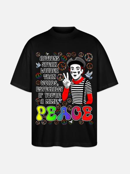 Frieden ist das Wichtigste - Stanley/Stella Oversized Unisex Bio T-Shirt Blaster 2.0 - Schwarz
