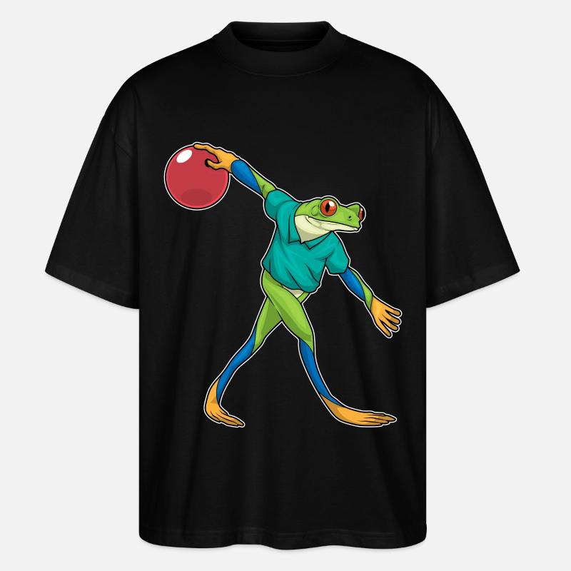 Frosch Bowling Bowlingkugel - Stanley/Stella Oversized Unisex Bio T-Shirt Blaster 2.0 - Schwarz