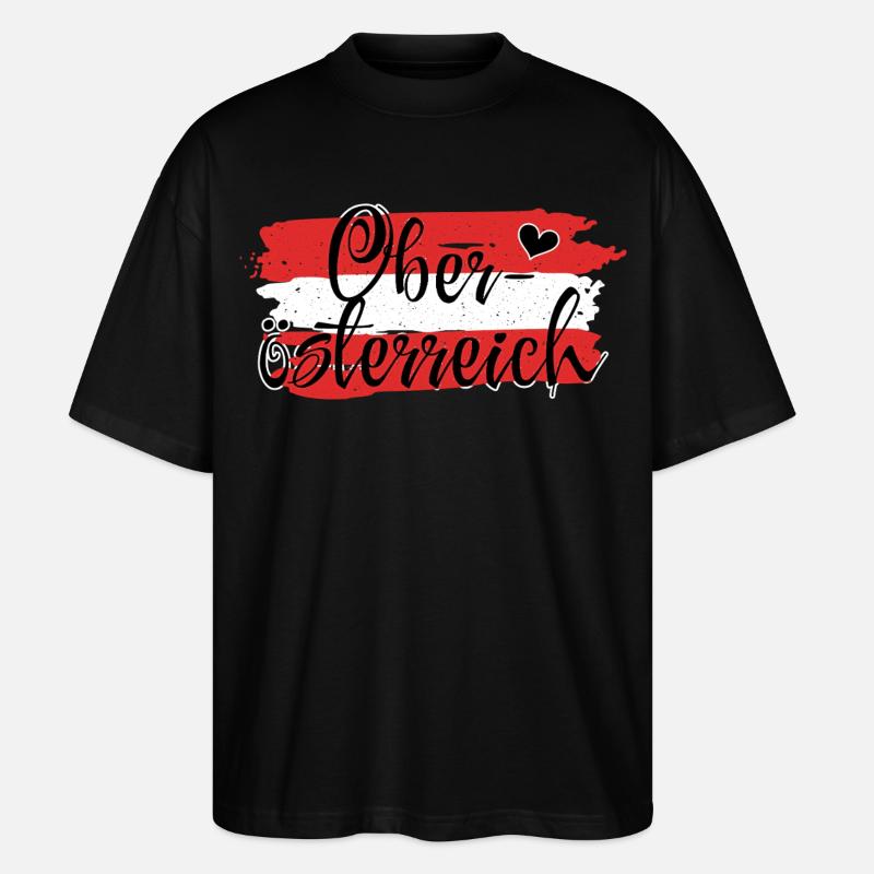 Drapeau Autriche Haute-Autriche - T-shirt bio Blaster 2.0 coupe oversize Stanley/Stella Unisexe - noir