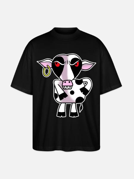 Angry cow - Stanley/Stella Oversized Unisex Organic T-shirt Blaster 2.0 - black