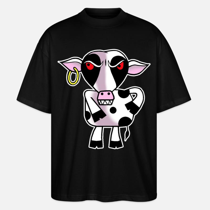 Angry cow - Stanley/Stella Oversized Unisex Organic T-shirt Blaster 2.0 - black