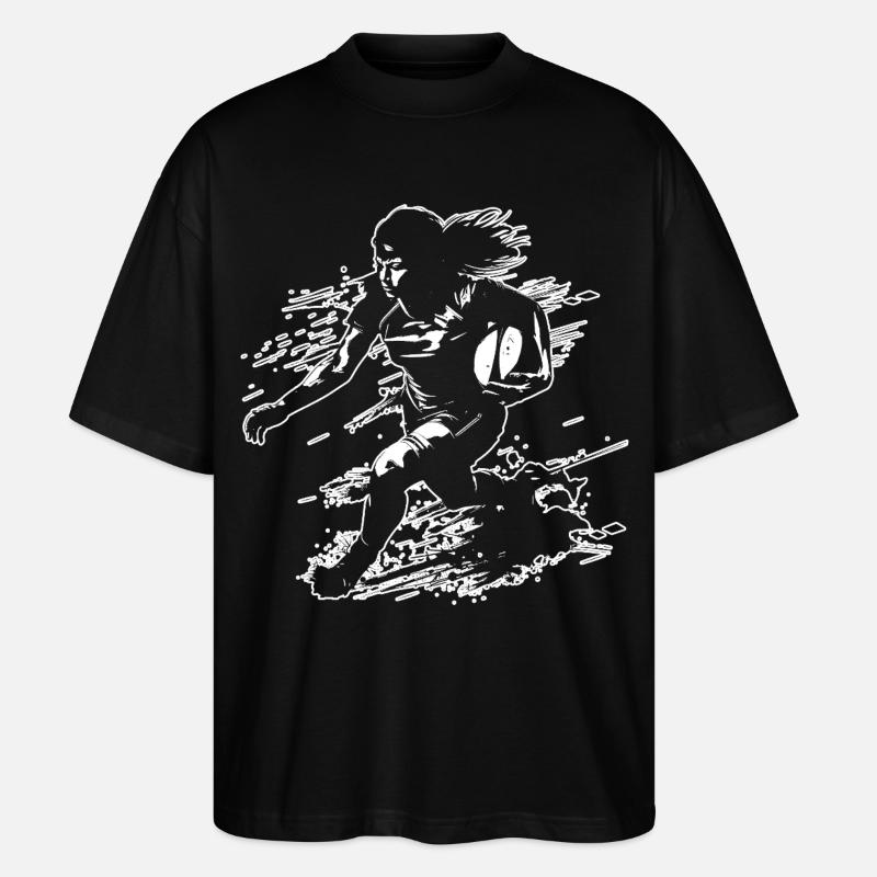 Rugbyspielerin - Stanley/Stella Oversized Unisex Bio T-Shirt Blaster 2.0 - Schwarz