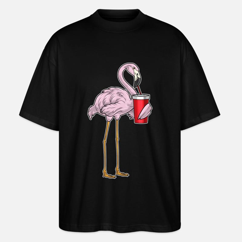 Flamingo Getränk - Stanley/Stella Oversized Unisex Bio T-Shirt Blaster 2.0 - Schwarz
