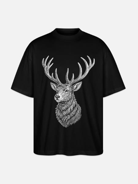 Deer - Stanley/Stella Oversized Unisex Organic T-shirt Blaster 2.0 - black