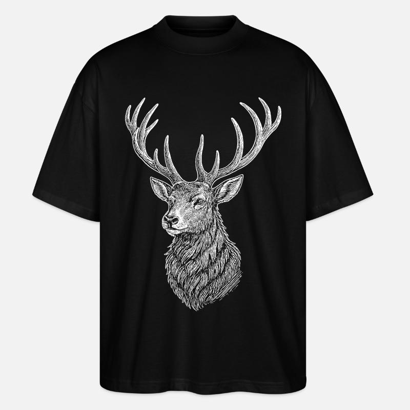 Deer - Stanley/Stella Oversized Unisex Organic T-shirt Blaster 2.0 - black