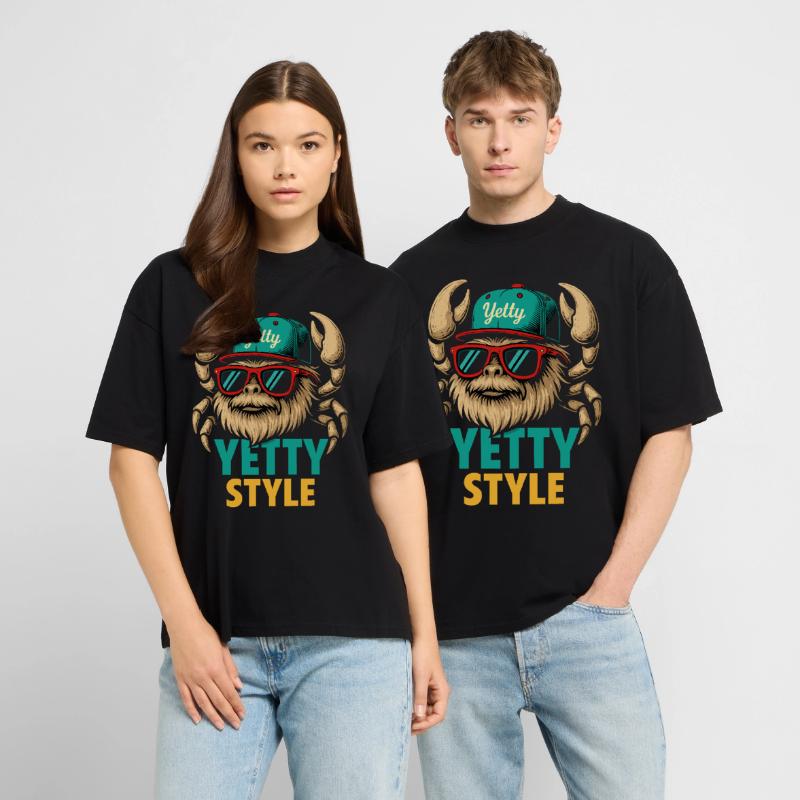 Yetty Style Yeti Graphic Stanley/Stella Oversized Unisex Organic T-shirt Blaster 2.0