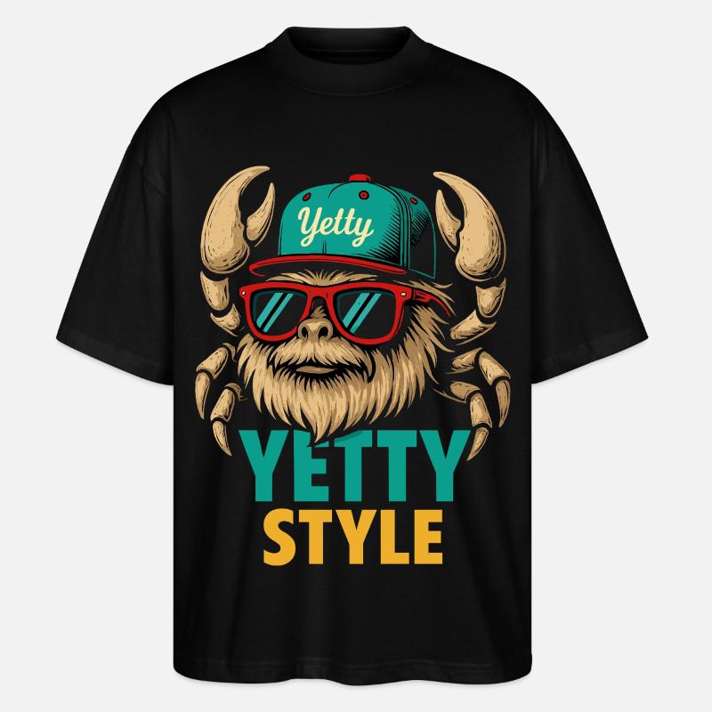 Yetty Style Yeti Graphic - Stanley/Stella Oversized Unisex Organic T-shirt Blaster 2.0 - black
