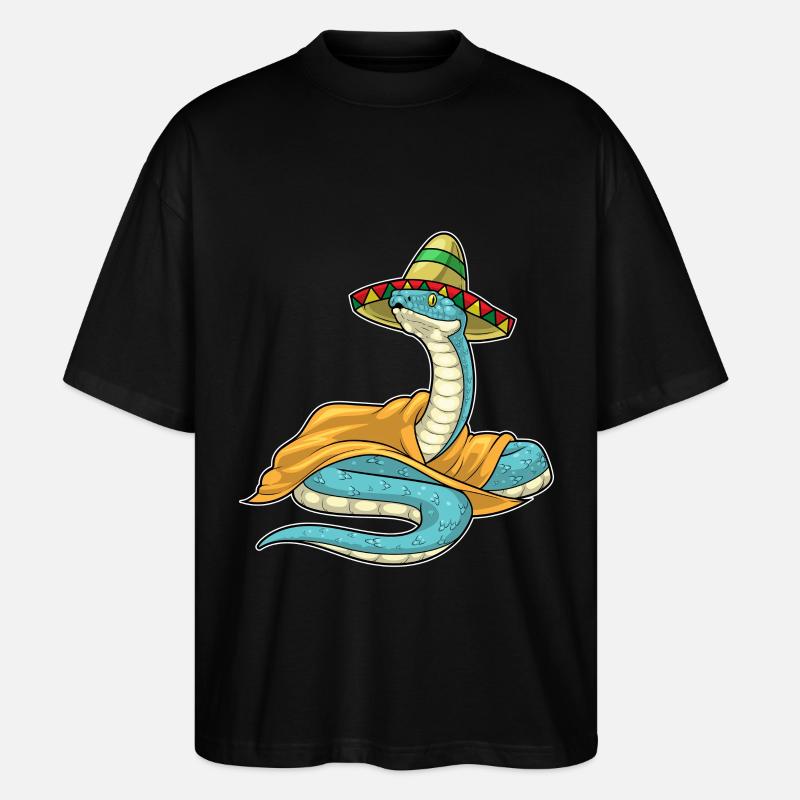 Serpent Chapeau Mexicain - T-shirt bio Blaster 2.0 coupe oversize Stanley/Stella Unisexe - noir