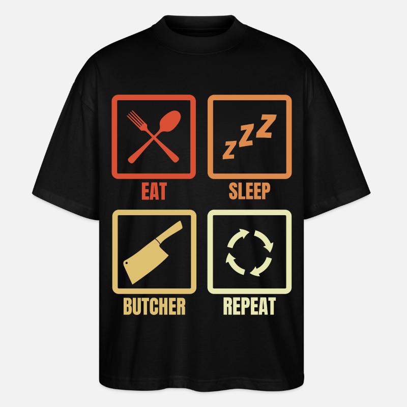 Manger Dormir Boucher Répéter - T-shirt bio Blaster 2.0 coupe oversize Stanley/Stella Unisexe - noir