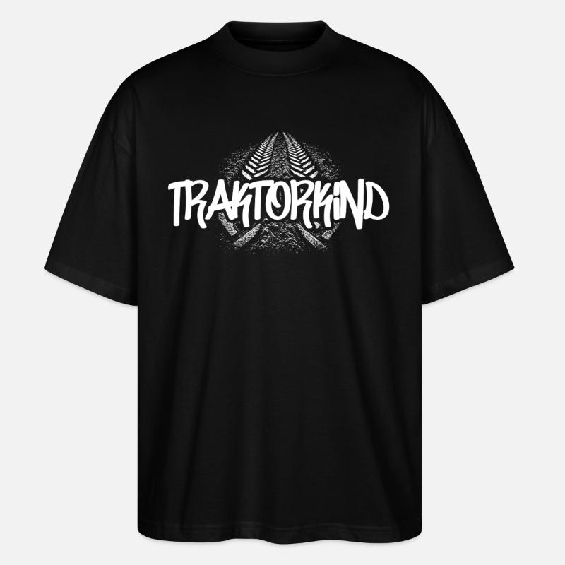 Traktorkind – Im Herzen Ackerscholle - Stanley/Stella Oversized Unisex Bio T-Shirt Blaster 2.0 - Schwarz