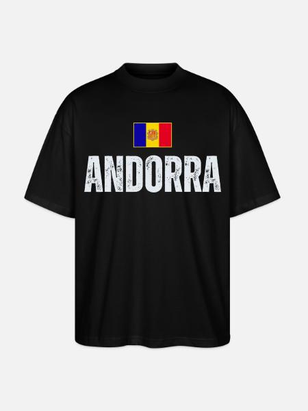 Drapeau d’Andorre, fierté andorrane - T-shirt bio Blaster 2.0 coupe oversize Stanley/Stella Unisexe - noir