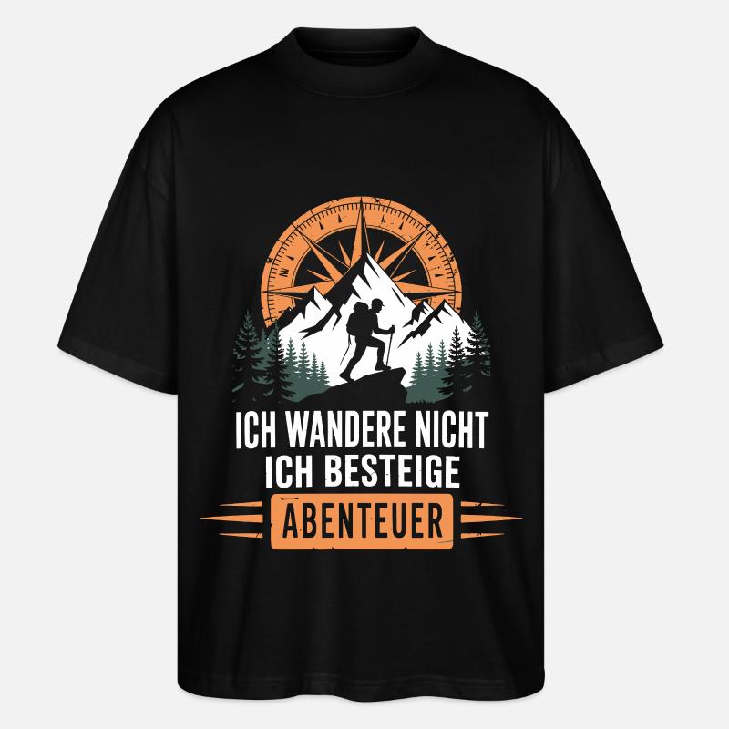 Wandern Abenteuer Wander Shirt - Stanley/Stella Oversized Unisex Bio T-Shirt Blaster 2.0 - Schwarz