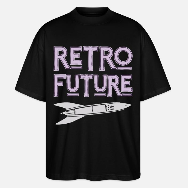 Retro Future Rakete Nostalgie - Stanley/Stella Oversized Unisex Bio T-Shirt Blaster 2.0 - Schwarz