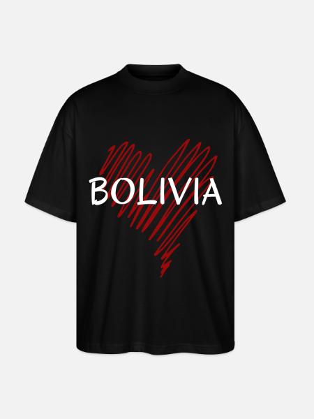 I love Bolivia, Bolivian pride - Stanley/Stella Oversized Unisex Organic T-shirt Blaster 2.0 - black