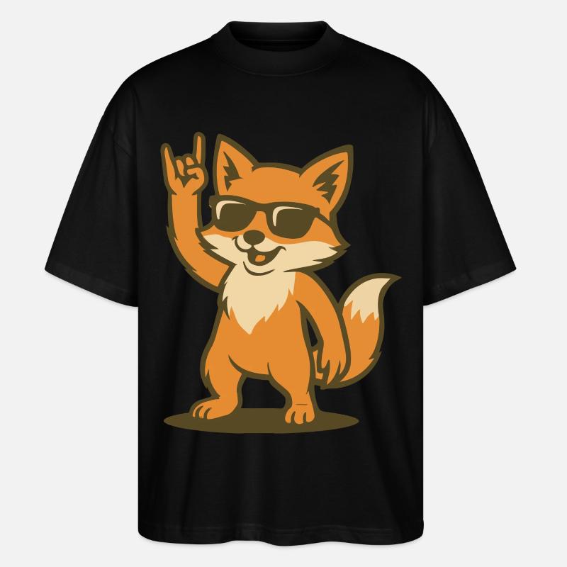 Fox on Fire - Stanley/Stella Oversized Unisex Bio T-Shirt Blaster 2.0 - Schwarz