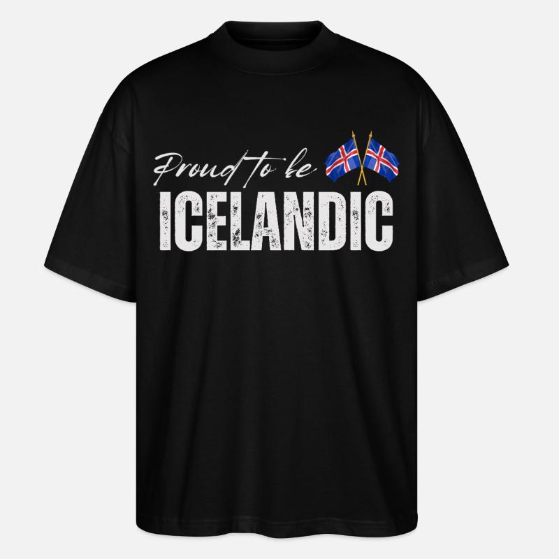Isländisch stolz, ich liebe Island - Stanley/Stella Oversized Unisex Bio T-Shirt Blaster 2.0 - Schwarz