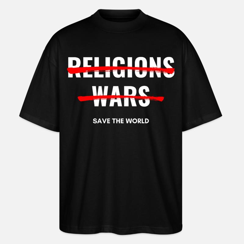 Pas de religions, pas de guerres - T-shirt bio Blaster 2.0 coupe oversize Stanley/Stella Unisexe - noir