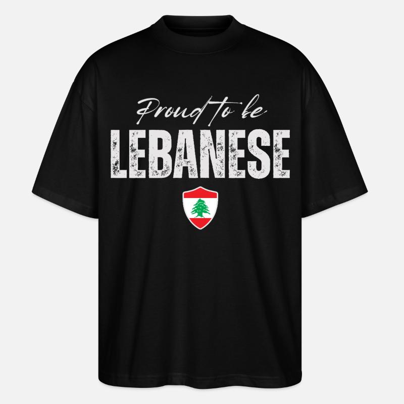 Libanais fier, j’aime le Liban - T-shirt bio Blaster 2.0 coupe oversize Stanley/Stella Unisexe - noir