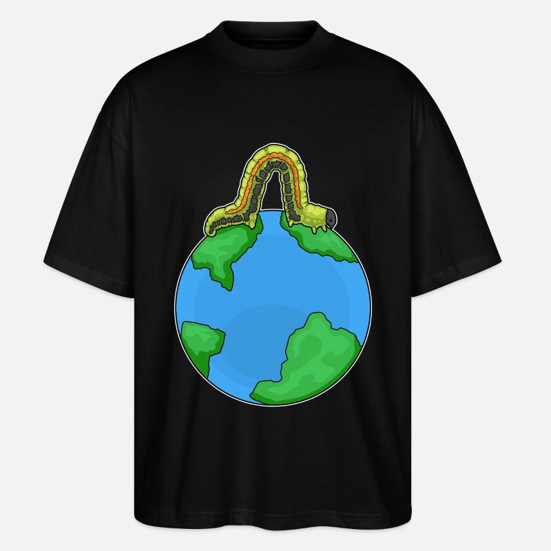 Raupe Erde - Stanley/Stella Oversized Unisex Bio T-Shirt Blaster 2.0 - Schwarz
