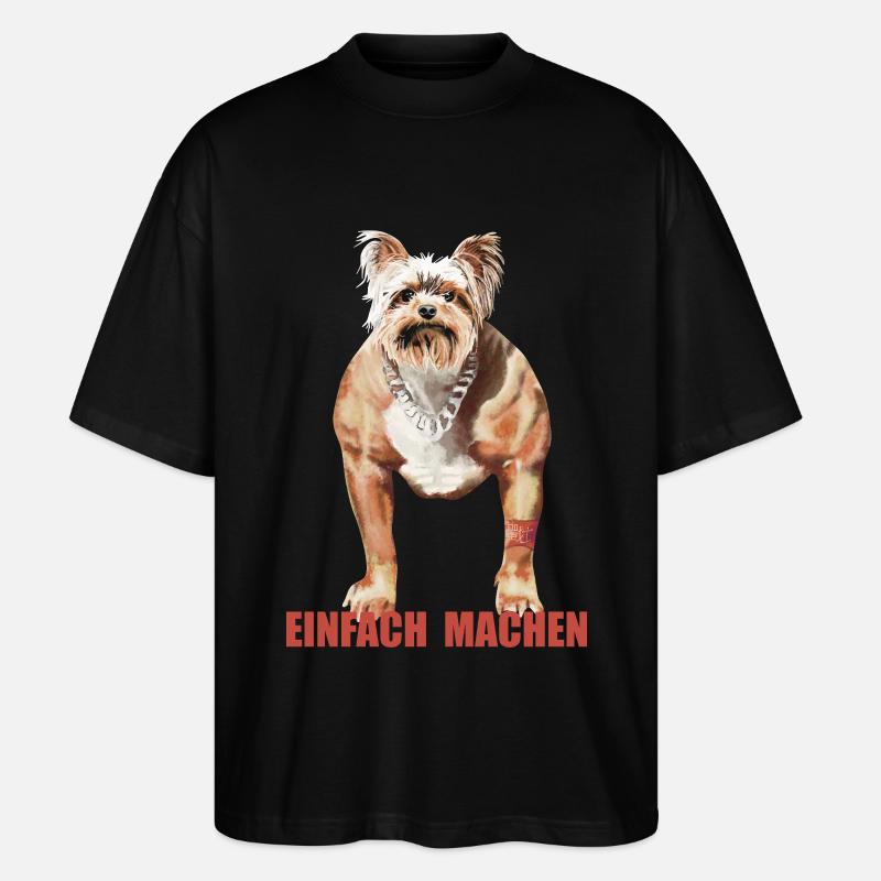 Humorvoller Doggynator mit Spruch - Stanley/Stella Oversized Unisex Bio T-Shirt Blaster 2.0 - Schwarz