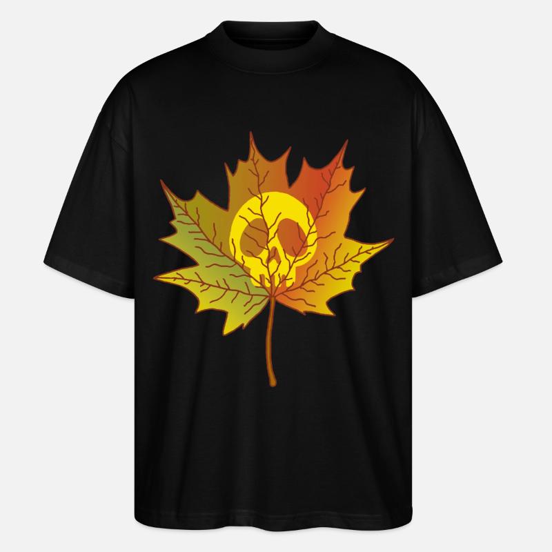 Schädel und totes Blatt - Stanley/Stella Oversized Unisex Bio T-Shirt Blaster 2.0 - Schwarz