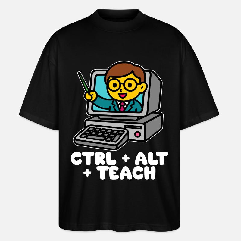 CTRL + ALT + TEACH - CADEAU ENSEIGNANT - T-shirt bio Blaster 2.0 coupe oversize Stanley/Stella Unisexe - noir