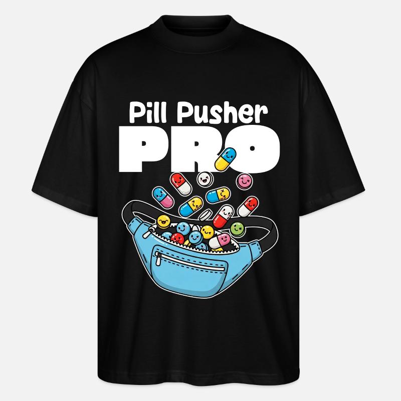 PILUL PUSHER PRO - CADEAU D’INFIRMIÈRE - T-shirt bio Blaster 2.0 coupe oversize Stanley/Stella Unisexe - noir