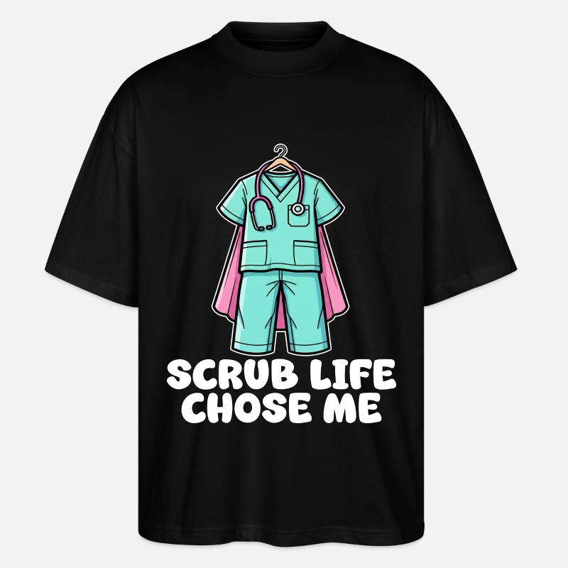 SCRUB LIFE CHOSE ME - KRANKENSCHWESTER GESCHENK - Stanley/Stella Oversized Unisex Bio T-Shirt Blaster 2.0 - Schwarz