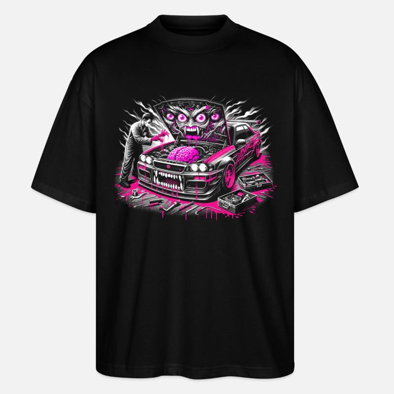 Neon Monster Car Graffiti Design - T-shirt bio Blaster 2.0 coupe oversize Stanley/Stella Unisexe - noir