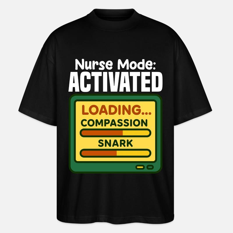 KRANKENSCHWESTER-MODUS AKTIVIERT - SCHWESTER-GESCHENK - Stanley/Stella Oversized Unisex Bio T-Shirt Blaster 2.0 - Schwarz