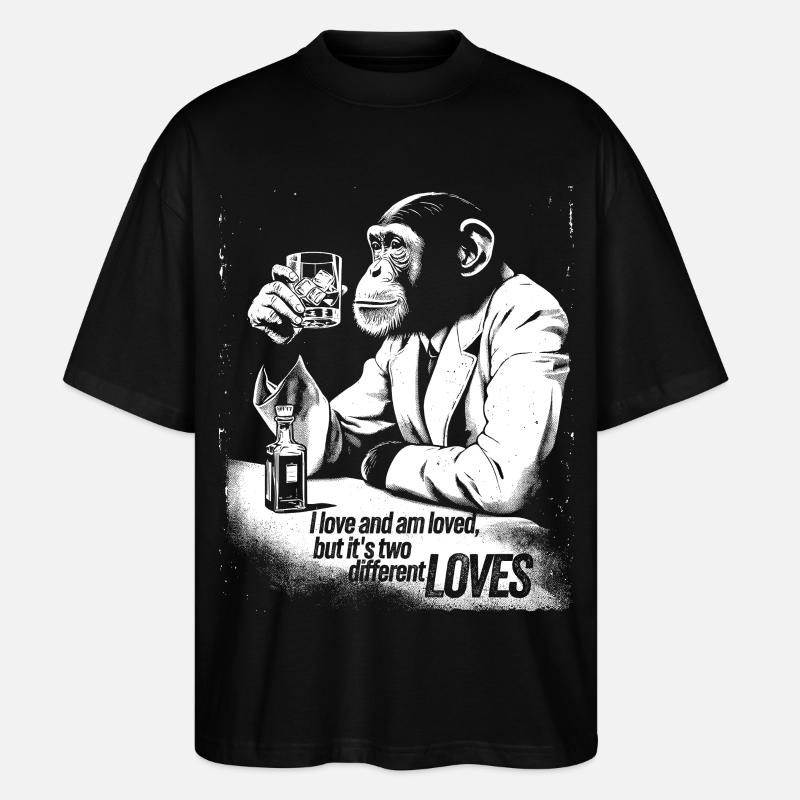 Conception sophistiquée de Monkey Cheers - T-shirt bio Blaster 2.0 coupe oversize Stanley/Stella Unisexe - noir