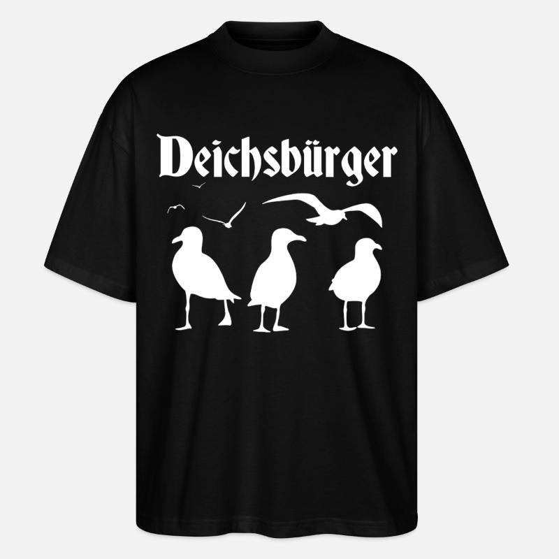 Équipage du Deichsbürger Seagull - T-shirt bio Blaster 2.0 coupe oversize Stanley/Stella Unisexe - noir