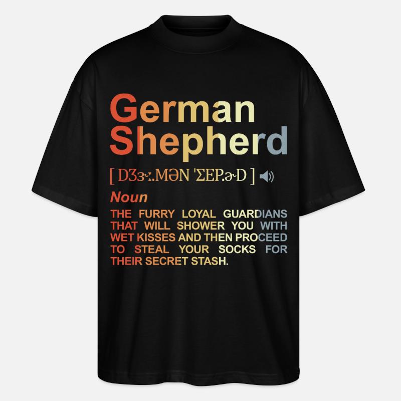 Wörterbuch Deutscher Schäferhund - Stanley/Stella Oversized Unisex Bio T-Shirt Blaster 2.0 - Schwarz