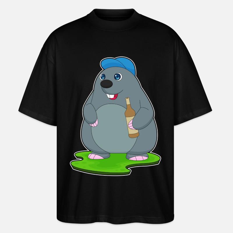 Bouteille de bière Mole - T-shirt bio Blaster 2.0 coupe oversize Stanley/Stella Unisexe - noir