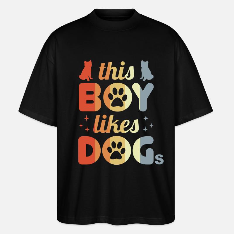 Junge der Hunde mag - Stanley/Stella Oversized Unisex Bio T-Shirt Blaster 2.0 - Schwarz