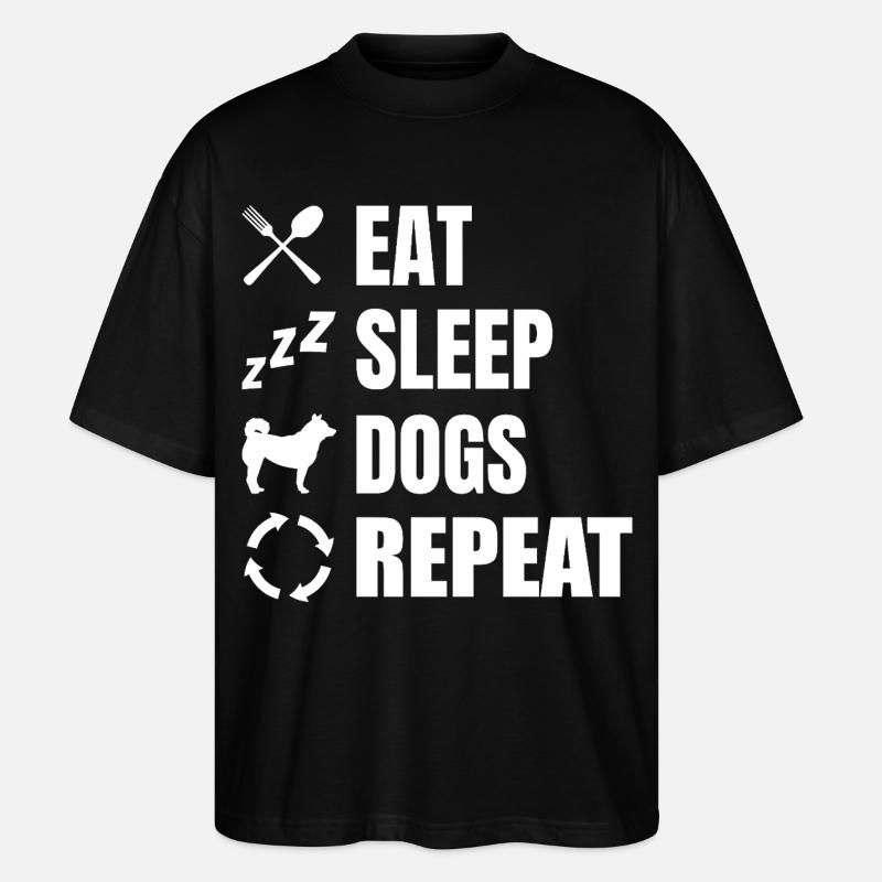 Manger dormir chiens répéter - T-shirt bio Blaster 2.0 coupe oversize Stanley/Stella Unisexe - noir