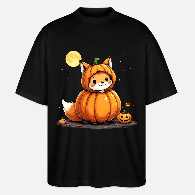 Kürbisfuchs Spuk yip! - Stanley/Stella Oversized Unisex Bio T-Shirt Blaster 2.0 - Schwarz