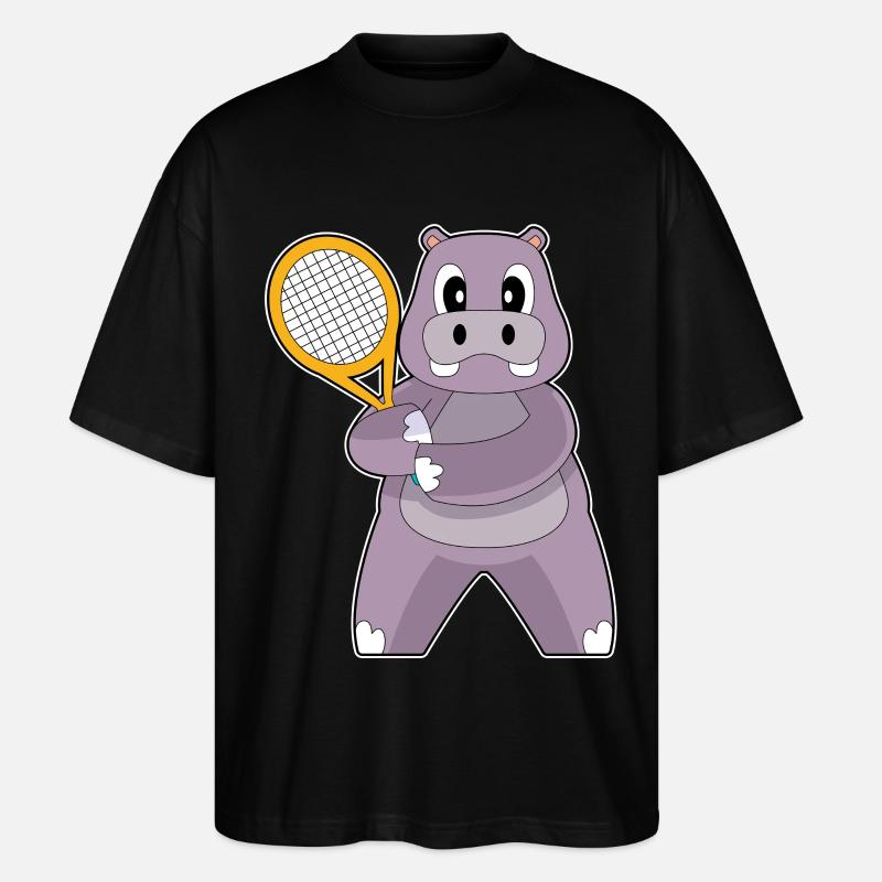 Nilpferd TennisTennisschläger - Stanley/Stella Oversized Unisex Bio T-Shirt Blaster 2.0 - Schwarz