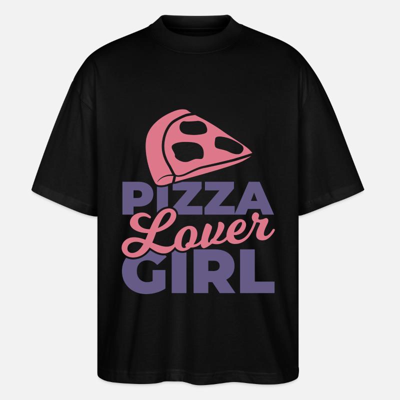 Mädchen das Pizza liebt - Stanley/Stella Oversized Unisex Bio T-Shirt Blaster 2.0 - Schwarz