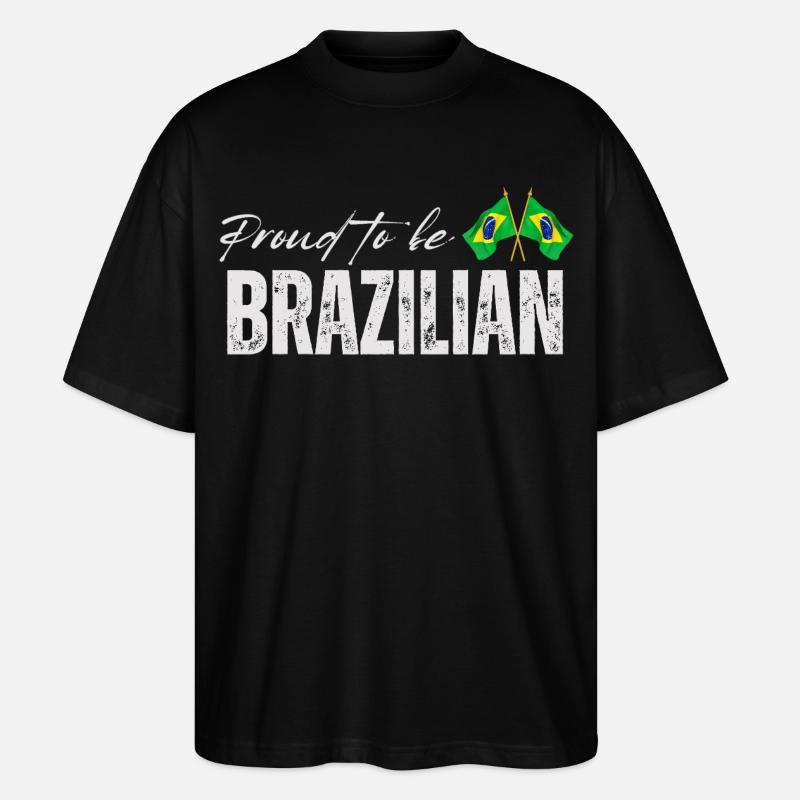 Fierté brésilienne, j'aime le Brésil - T-shirt bio Blaster 2.0 coupe oversize Stanley/Stella Unisexe - noir