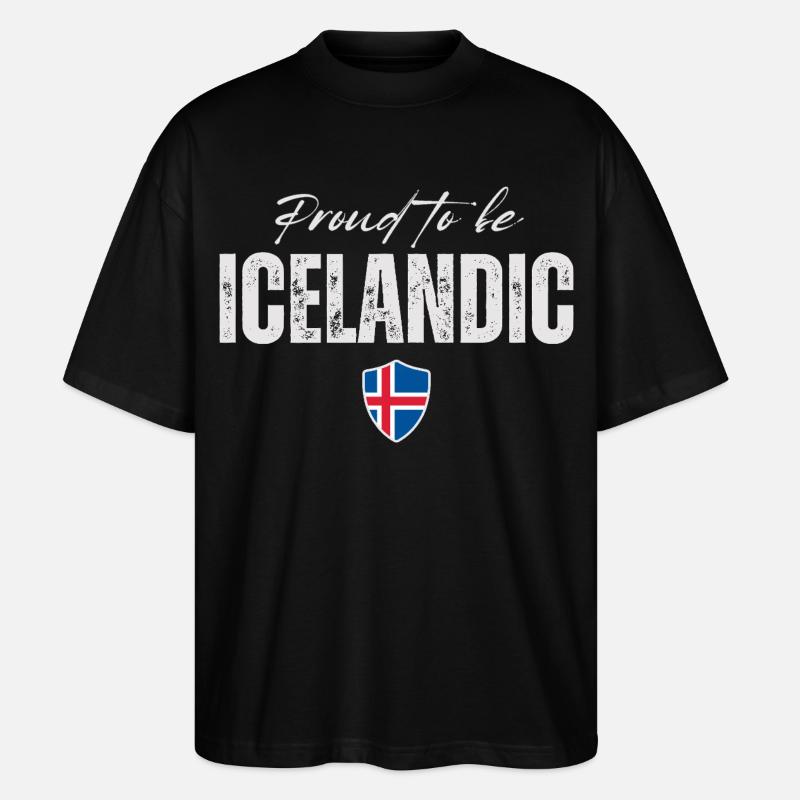 Fierté islandaise, drapeau islandais - T-shirt bio Blaster 2.0 coupe oversize Stanley/Stella Unisexe - noir