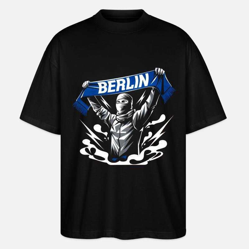 Stylisé Neon Graffiti Berlin Scene - T-shirt bio Blaster 2.0 coupe oversize Stanley/Stella Unisexe - noir