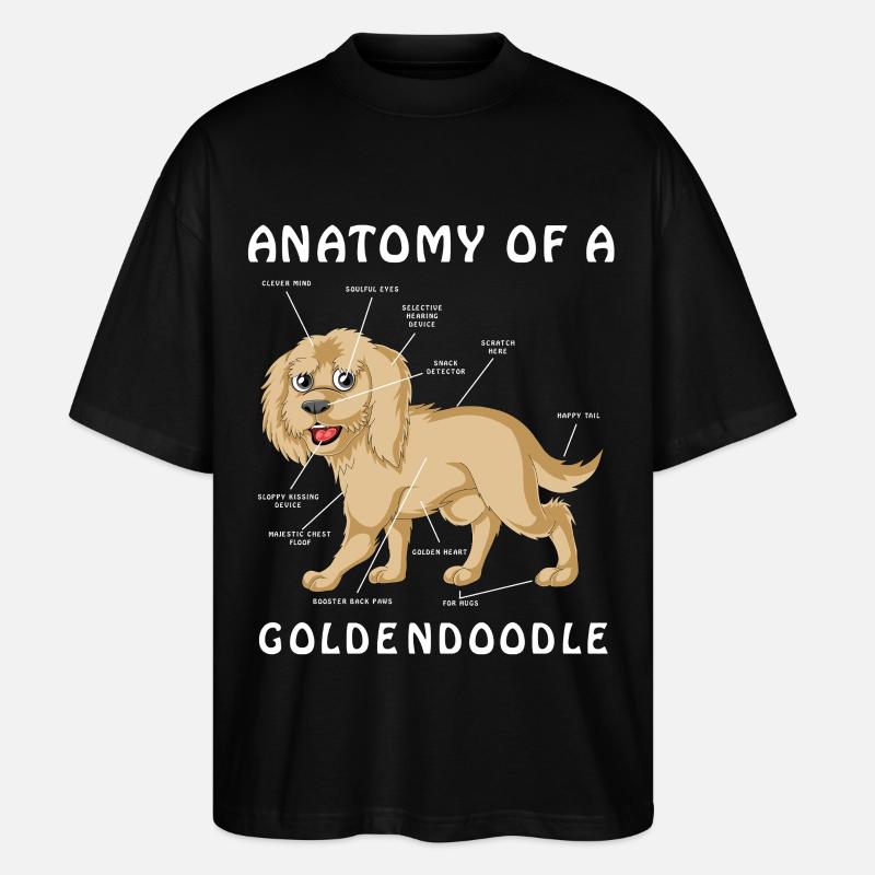 Anatomische Illustration Golden Doodle - Stanley/Stella Oversized Unisex Bio T-Shirt Blaster 2.0 - Schwarz