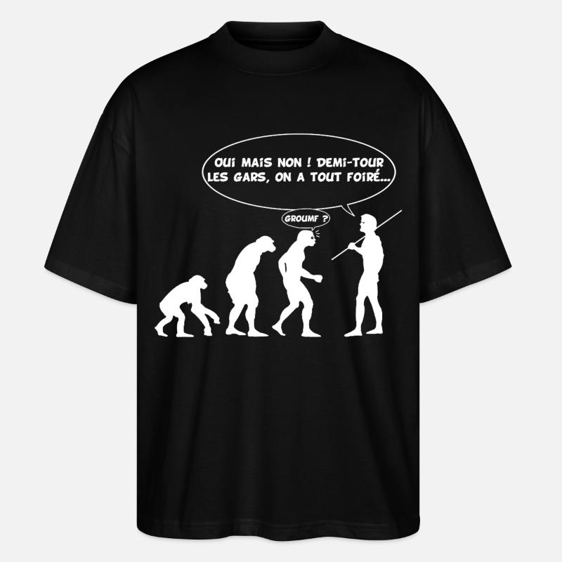 Erreur d'évolution (blanc) - T-shirt bio Blaster 2.0 coupe oversize Stanley/Stella Unisexe - noir