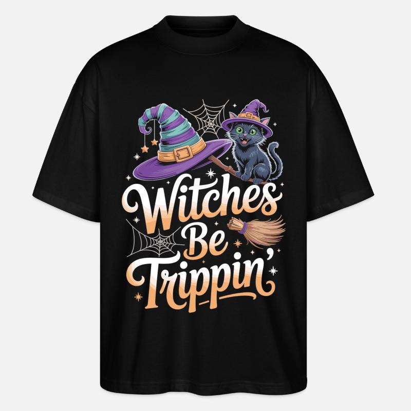 Katzen Hexe Halloween Kostüm - Stanley/Stella Oversized Unisex Bio T-Shirt Blaster 2.0 - Schwarz