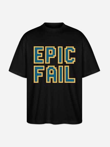 Epic fail - retro 8-bit gaming meme - Stanley/Stella Oversized Unisex Organic T-shirt Blaster 2.0 - black
