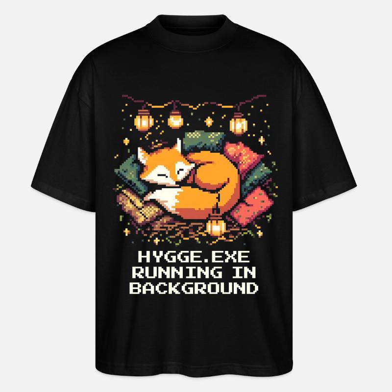 Hygge.exe s'exécute en arrière-plan - T-shirt bio Blaster 2.0 coupe oversize Stanley/Stella Unisexe - noir