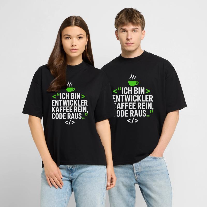 Developer Coffee Programming Saying Stanley/Stella Oversized Unisex Organic T-shirt Blaster 2.0