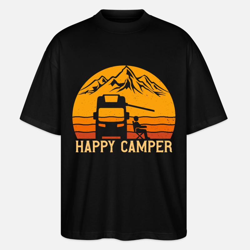 Happy Camper Camper Camping - Stanley/Stella Oversized Unisex Bio T-Shirt Blaster 2.0 - Schwarz