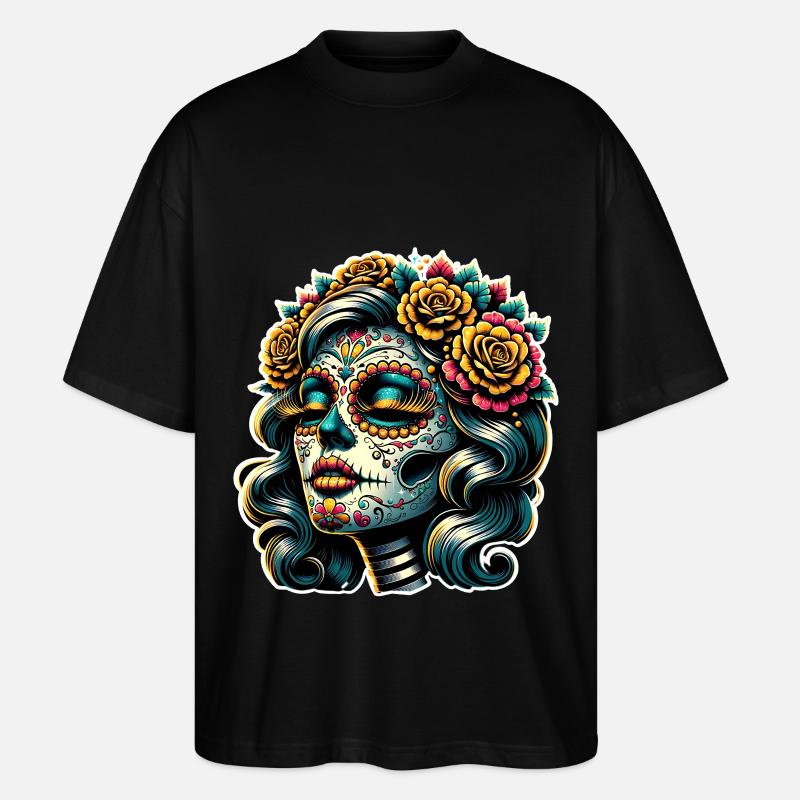 La Catrina - Stanley/Stella Oversized Unisex Bio T-Shirt Blaster 2.0 - Schwarz